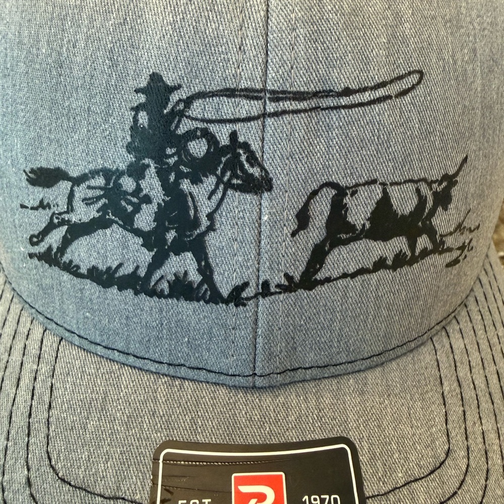 RICHARDSON 112 Heather Gray/Black Custom Ranch Roper Structured Trucker Hat - Picture 5 of 7